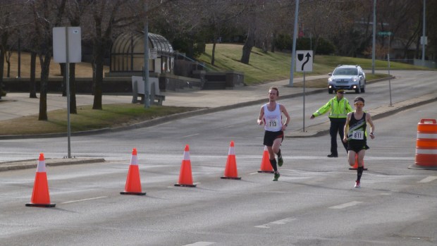 Finishing up the south loop of the course