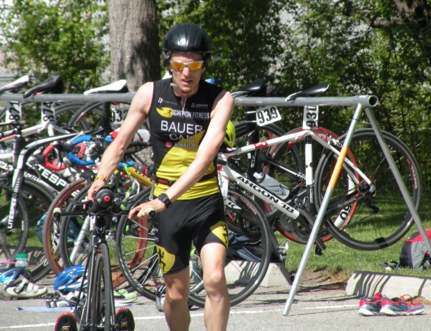 Heading out, terrified, onto the hilly and demanding bike course.